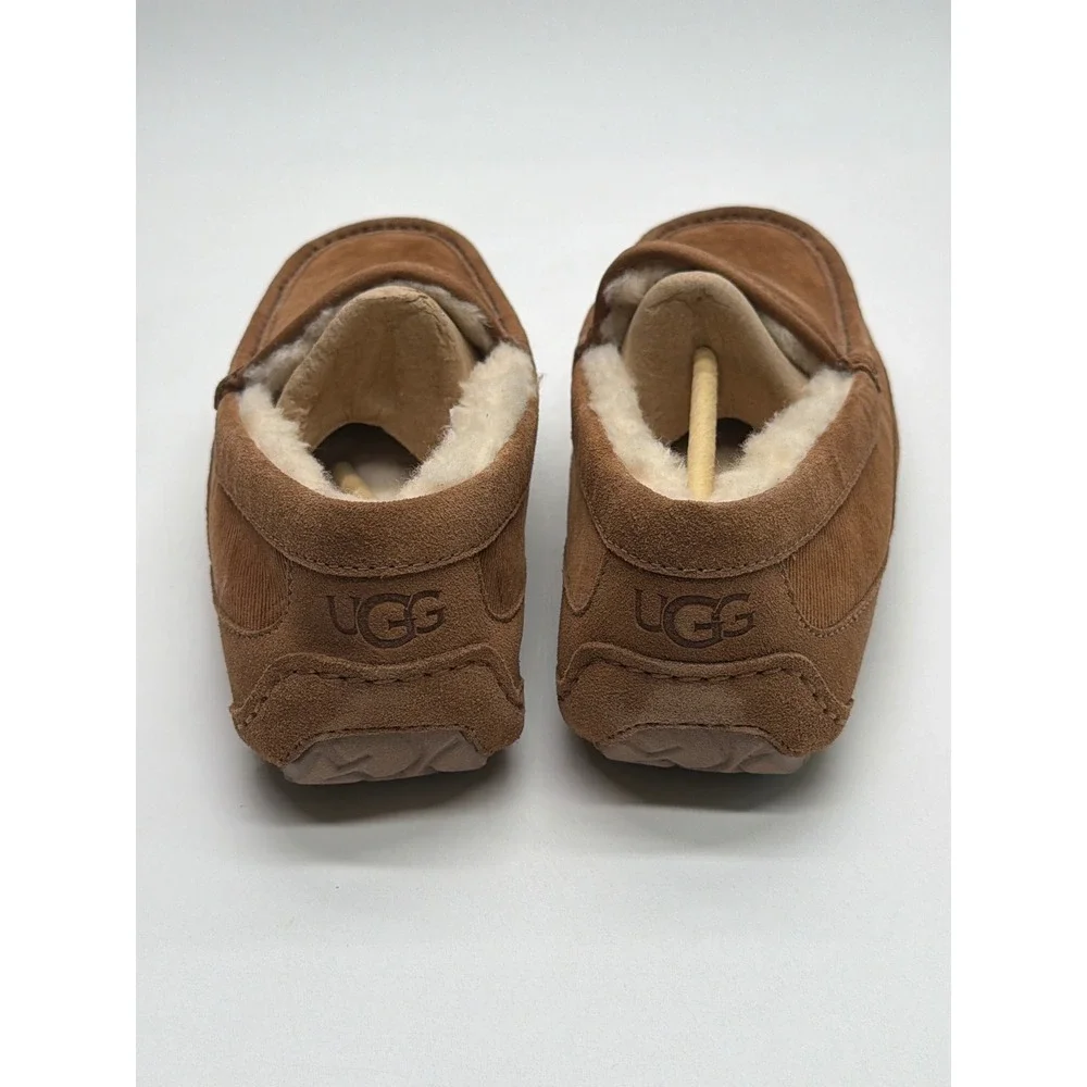 UGG Mens Ascot Corduroy II Chestnut Suede Moccasin Slippers 1125932 Size 9